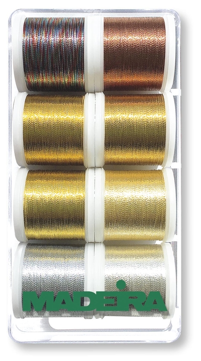 Embroiderymaterial Metallic Embroidery Zari Thread, Safe to use in Machine  & do Hand Embroidery, 300 Yard/Roll, 2 Roll Combo (Antique Gold & Black)