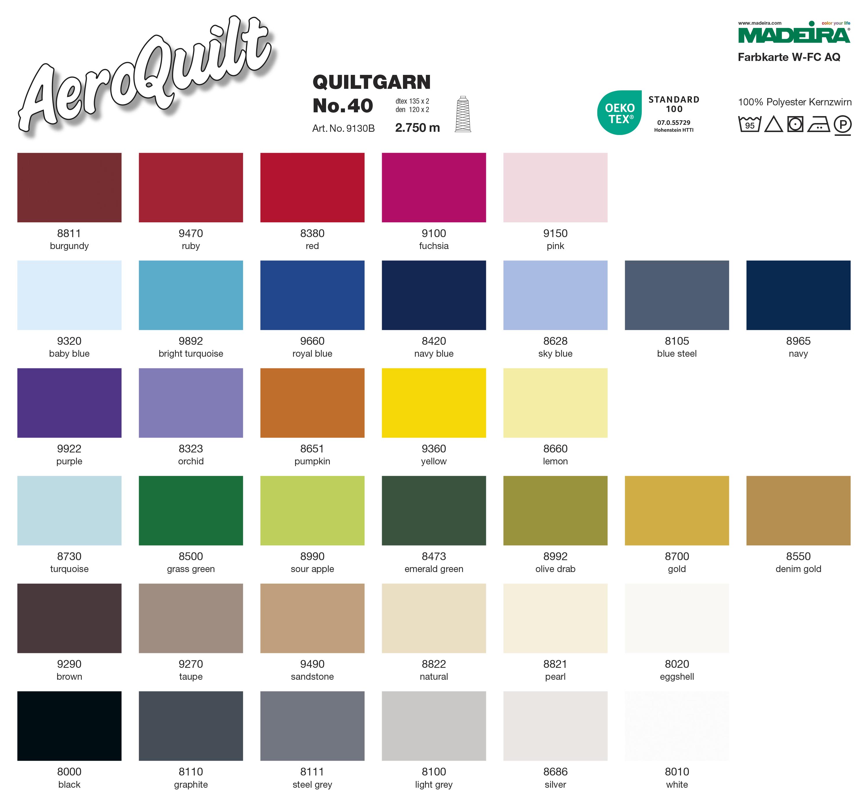 Madeira AeroQuilt, Machine Quilting Thread Multicolor