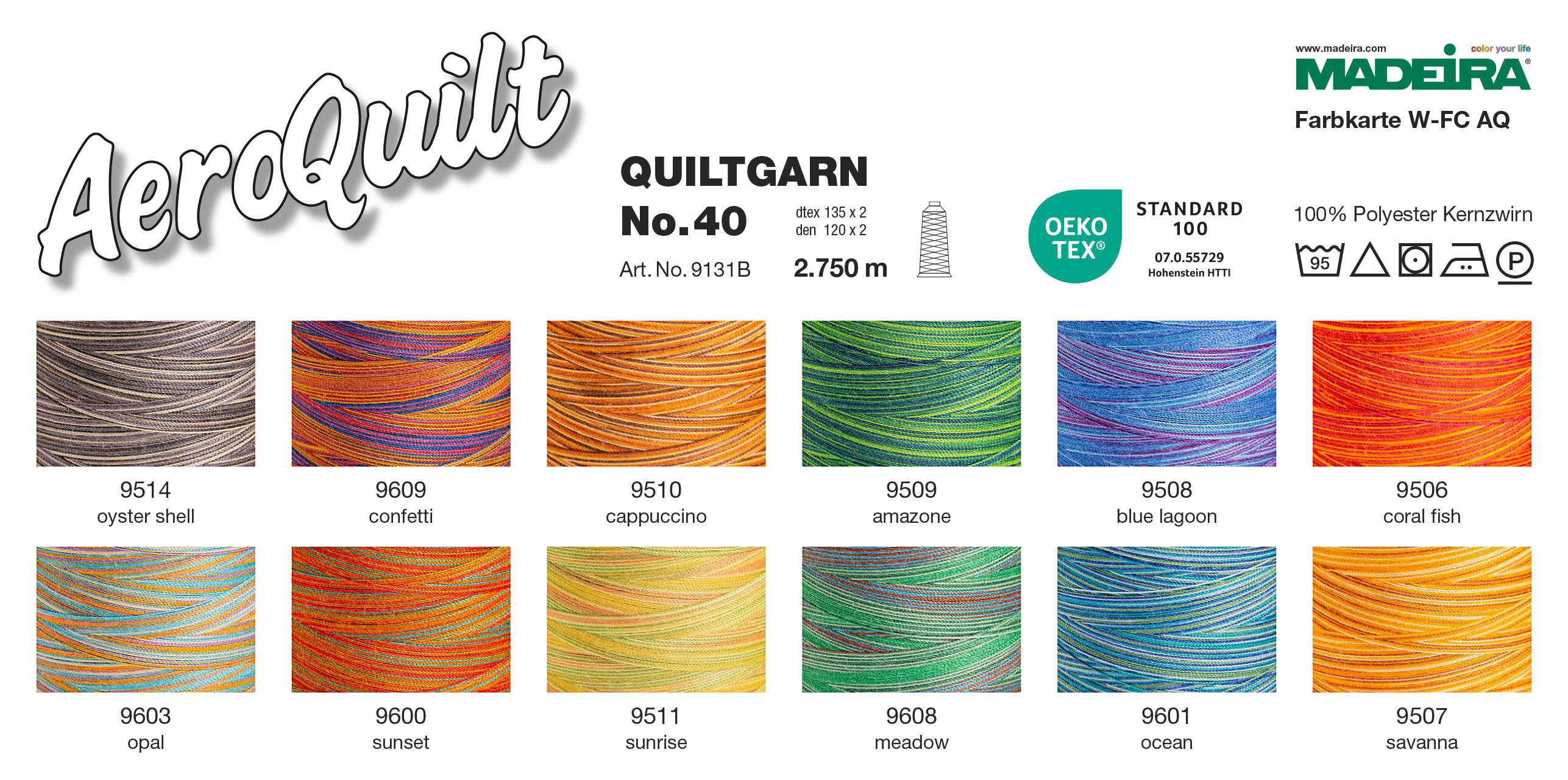 Madeira AeroQuilt, Machine Quilting Thread Multicolor, 3000 Yards